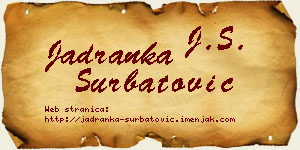 Jadranka Šurbatović vizit kartica